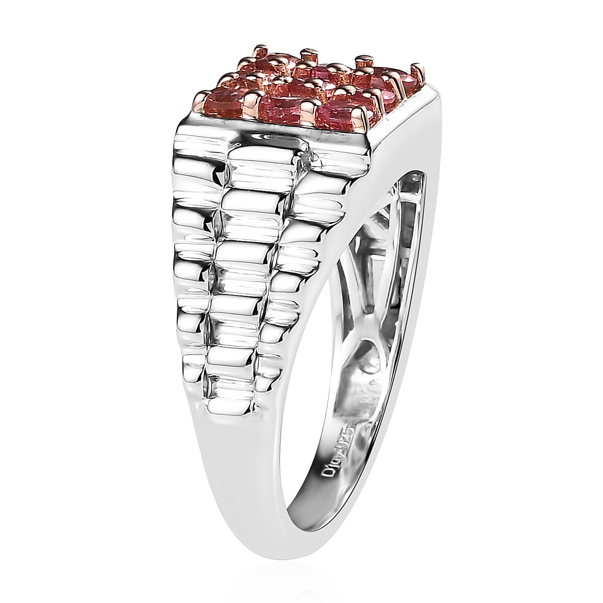 Premium Natural Calabar Pink Tourmaline Men's Ring in Platinum Over Sterling Silver (Size 10.0) 1.10 ctw