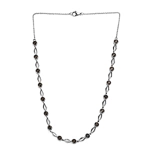 Brazilian Smoky Quartz Necklace 18 Inches in Stainless Steel 4.50 ctw