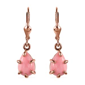 Oregon Sunrise Peach Opal Lever Back Earrings in Vermeil Rose Gold Over Sterling Silver 3.35 ctw