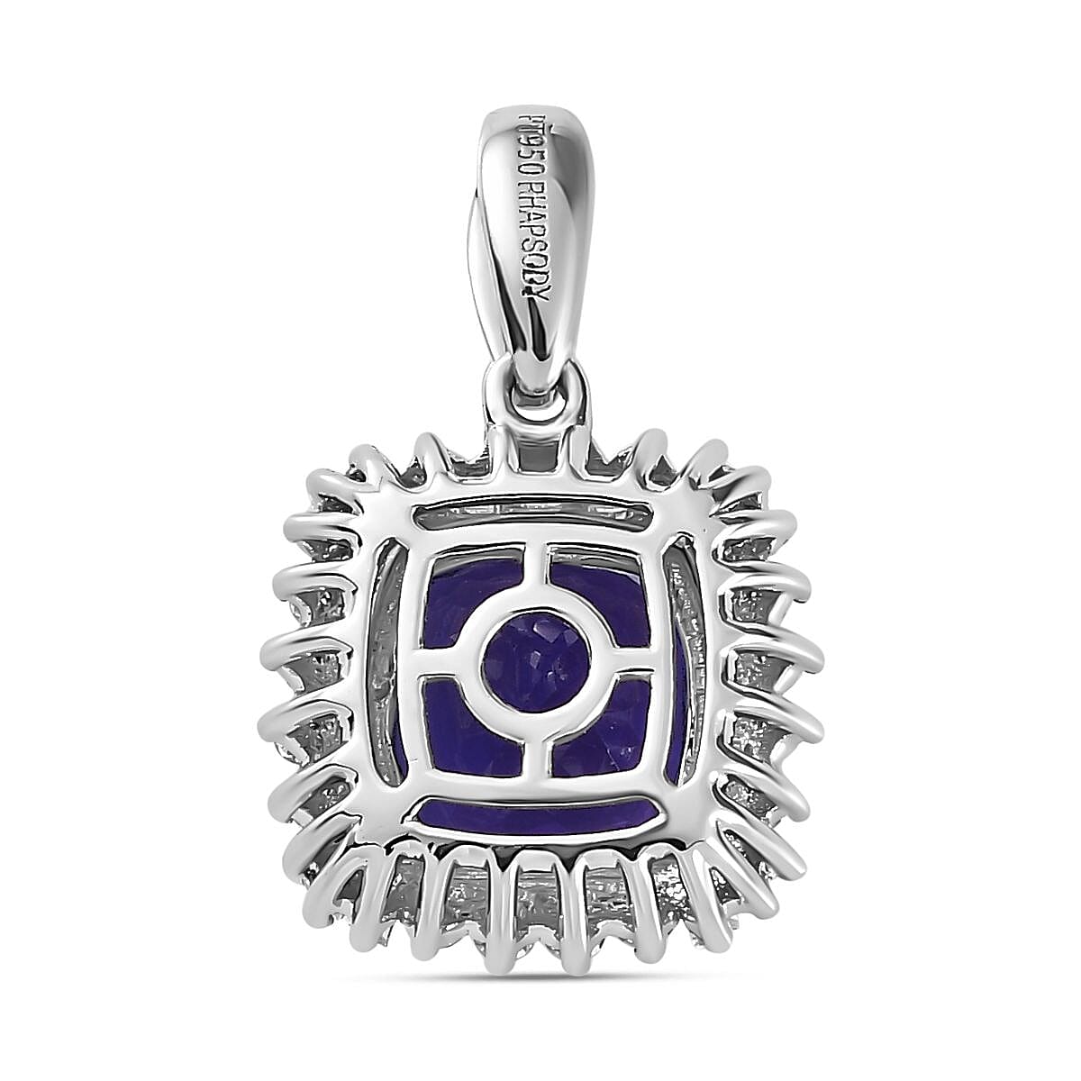 Rhapsody 950 Platinum AAAA Tanzanite, Diamond (E-F, VS) (0.35 cts) Pendant 4.00 ctw image number 4