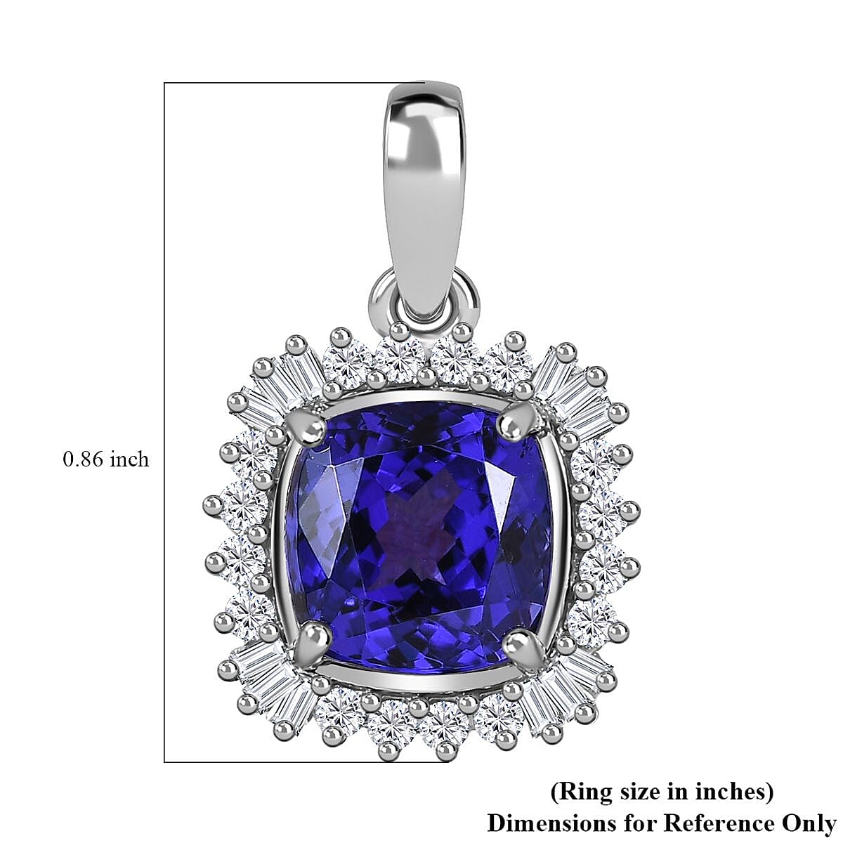 Rhapsody 950 Platinum AAAA Tanzanite, Diamond (E-F, VS) (0.35 cts) Pendant 4.00 ctw image number 5