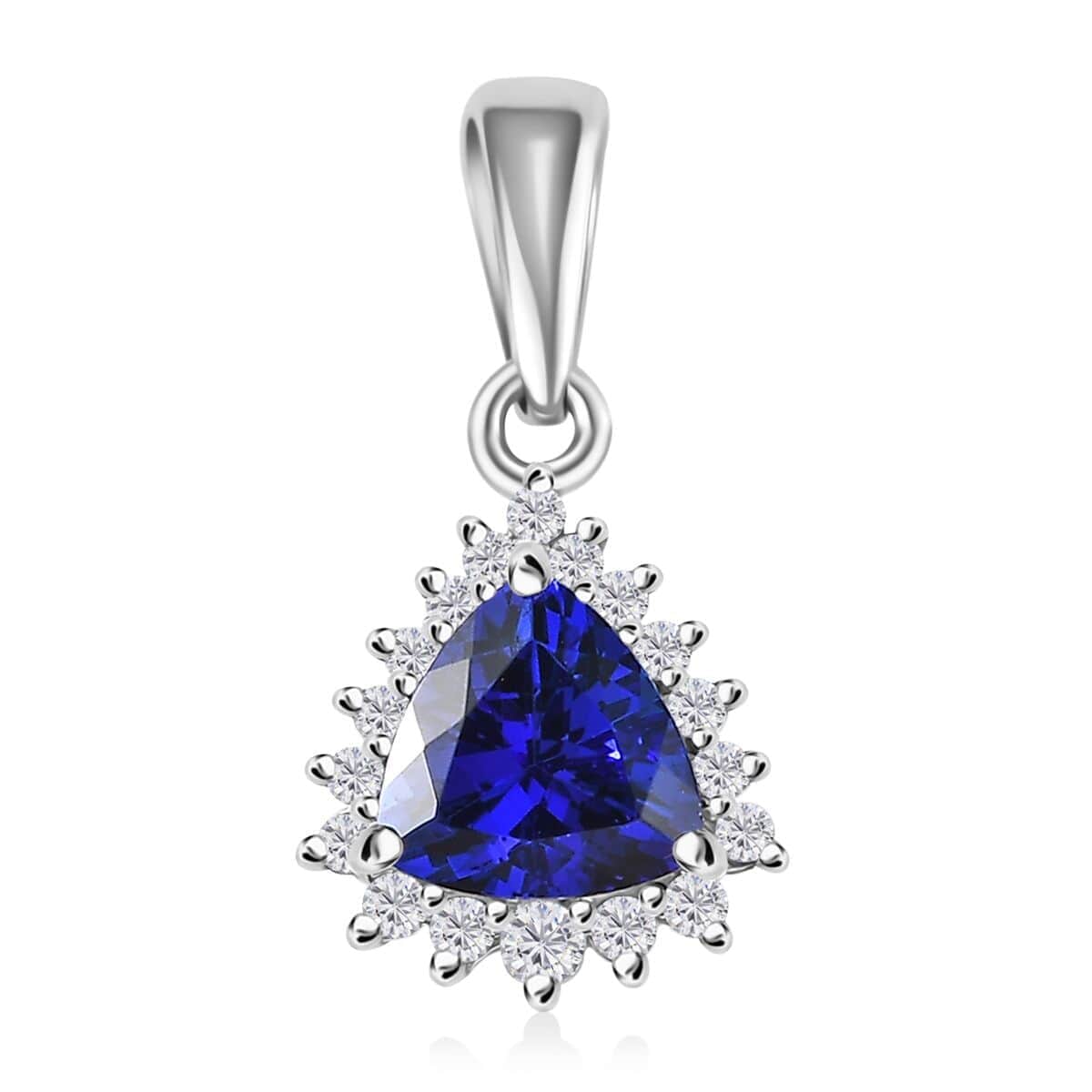 Rhapsody 950 Platinum AAAA Tanzanite and E-F VS2 Diamond Halo Pendant 3.60 ctw image number 0