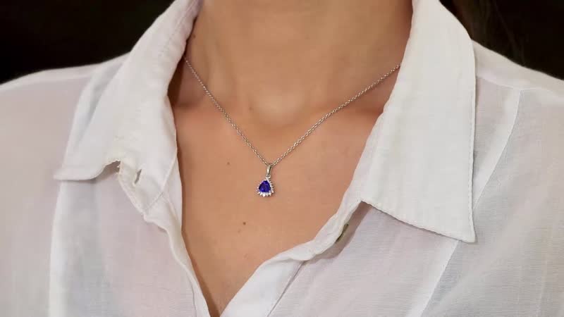 Rhapsody 950 Platinum AAAA Tanzanite and E-F VS2 Diamond Halo Pendant 3.60 ctw