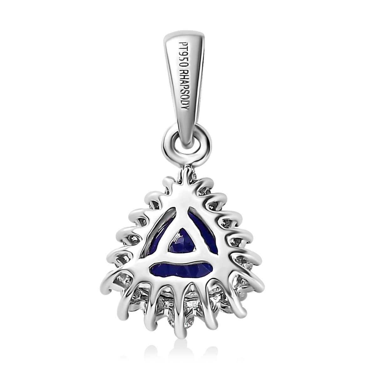 Rhapsody 950 Platinum AAAA Tanzanite and E-F VS2 Diamond Halo Pendant 3.60 ctw image number 4