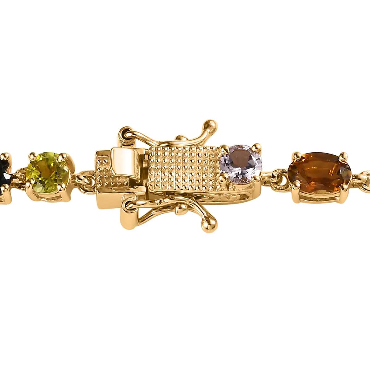 Multi-Tourmaline Link Bracelet in Vermeil Yellow Gold Over Sterling Silver (8.00 In) 8.30 ctw image number 7