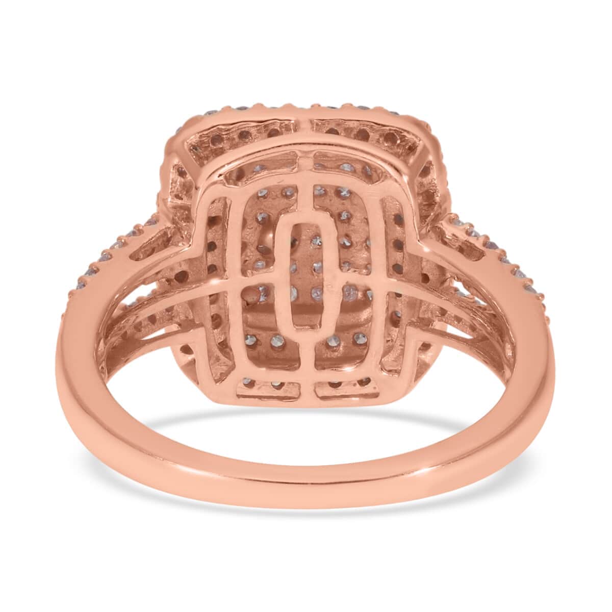 Natural Pink and White Diamond Ring in Vermeil Rose Gold Over Sterling Silver 1.00 ctw image number 4