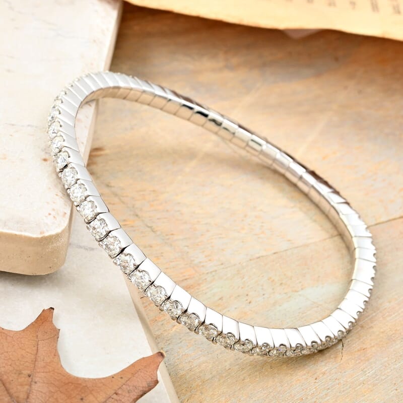 Moissanite Bracelet in Rhodium Over Sterling Silver (7.50 In) 5.60 ctw