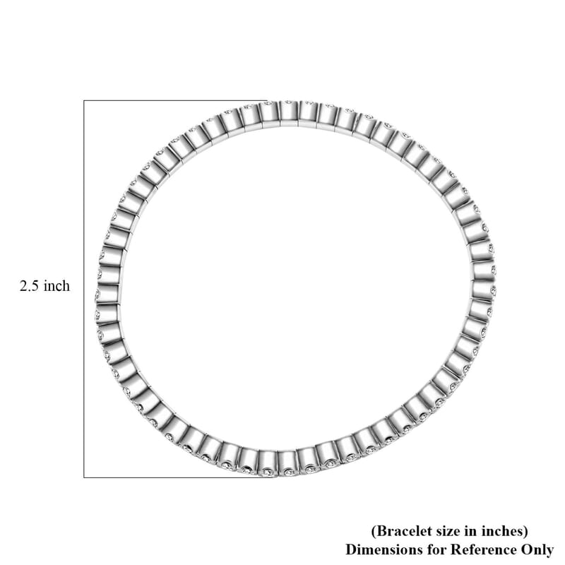 Moissanite Bracelet in Rhodium Over Sterling Silver (7.50 In) 5.60 ctw