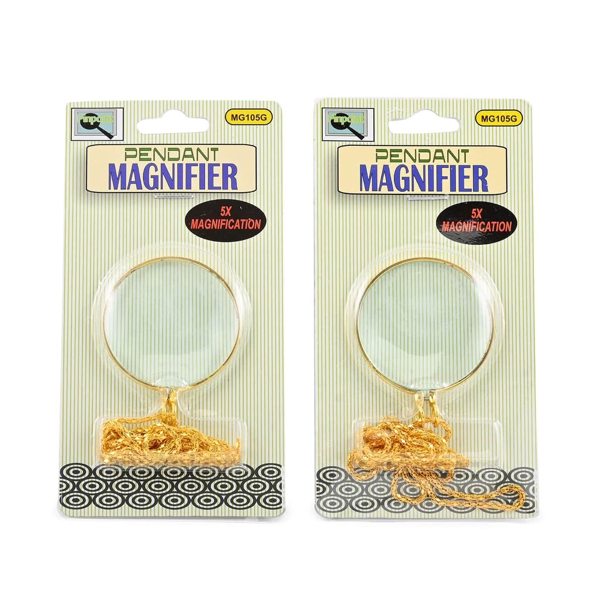 Set of 2 Pendant Magnifiers with Chains in Goldtone (5X) 18 Inches image number 0