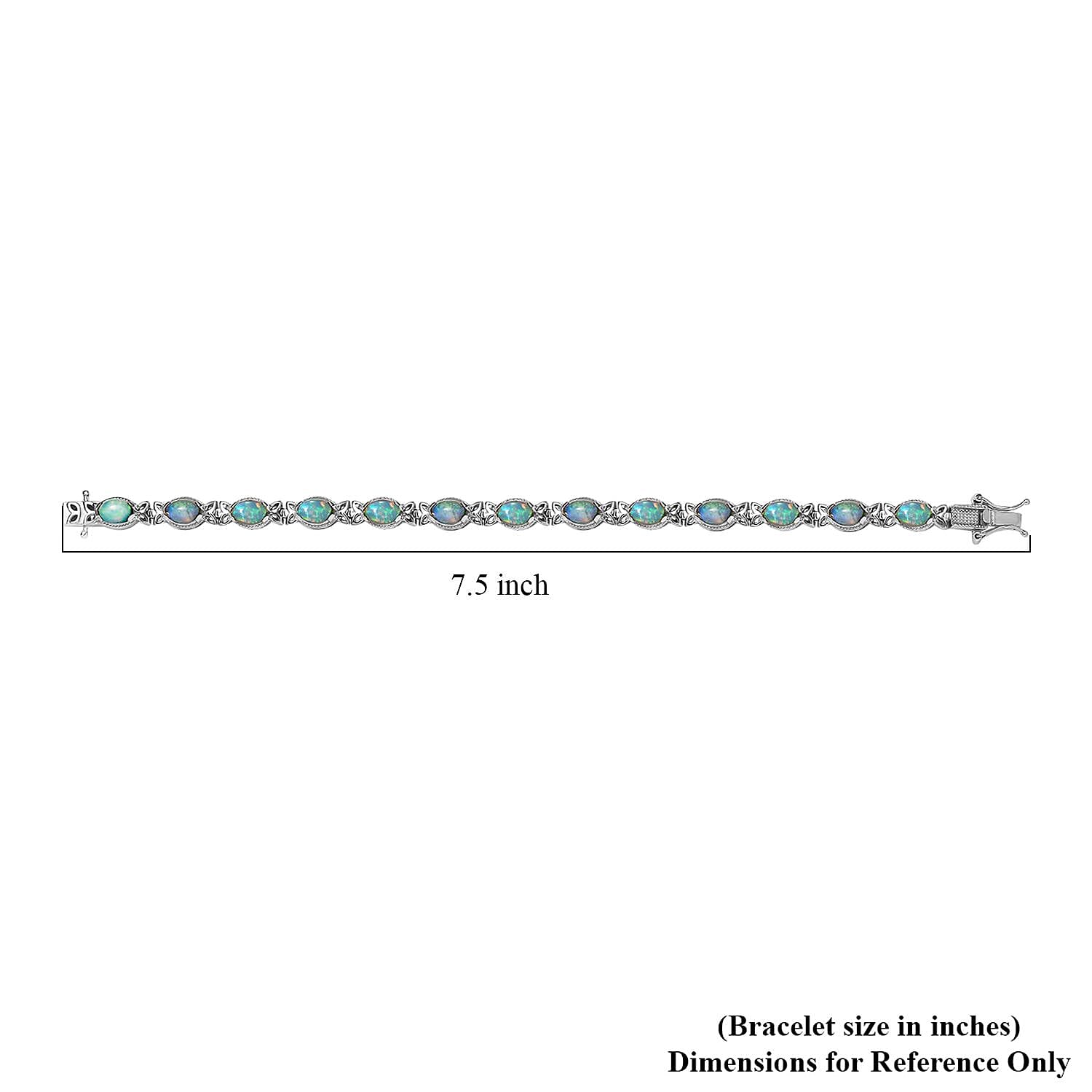 Premium Ethiopian Welo Opal Bracelet in Platinum Over Sterling Silver (7.25 In) 8.40 ctw