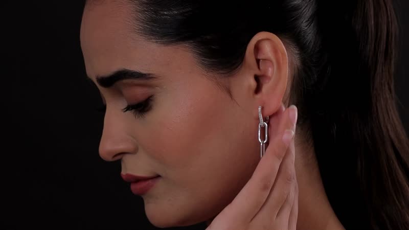 Diamond Earrings in Rhodium Over Sterling Silver 0.25 ctw