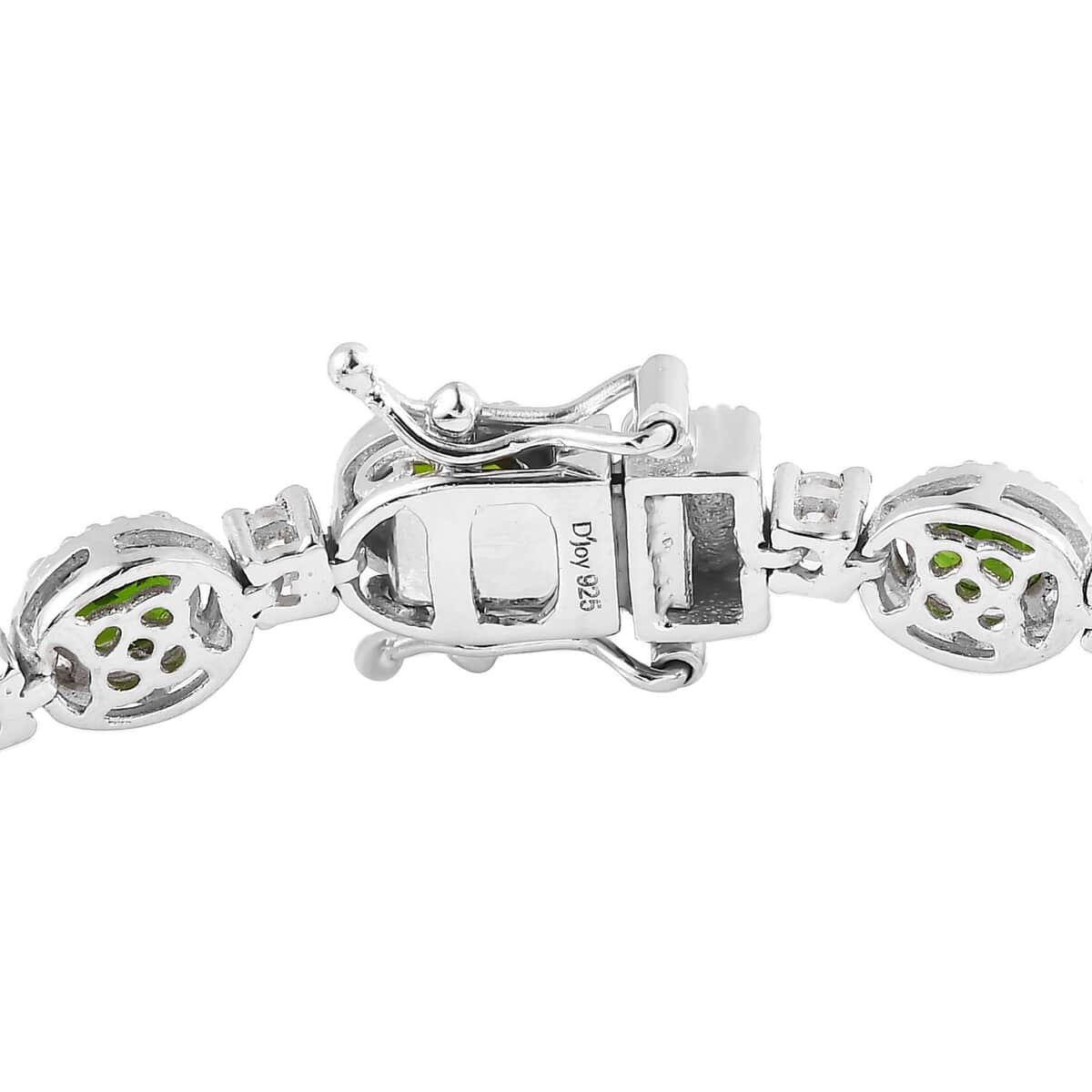 Chrome Diopside and White Zircon Bracelet in Platinum Over Sterling Silver (7.25 In) 8.40 ctw image number 3