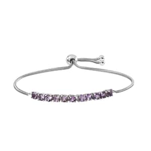 Rose De France Amethyst Bolo Bracelet in Stainless Steel (10.50 In) 2.75 ctw