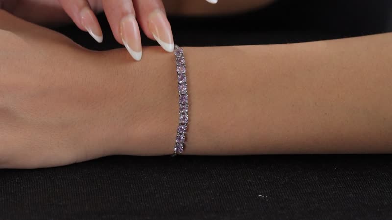 Rose De France Amethyst Bolo Bracelet in Stainless Steel (10.50 In) 2.75 ctw