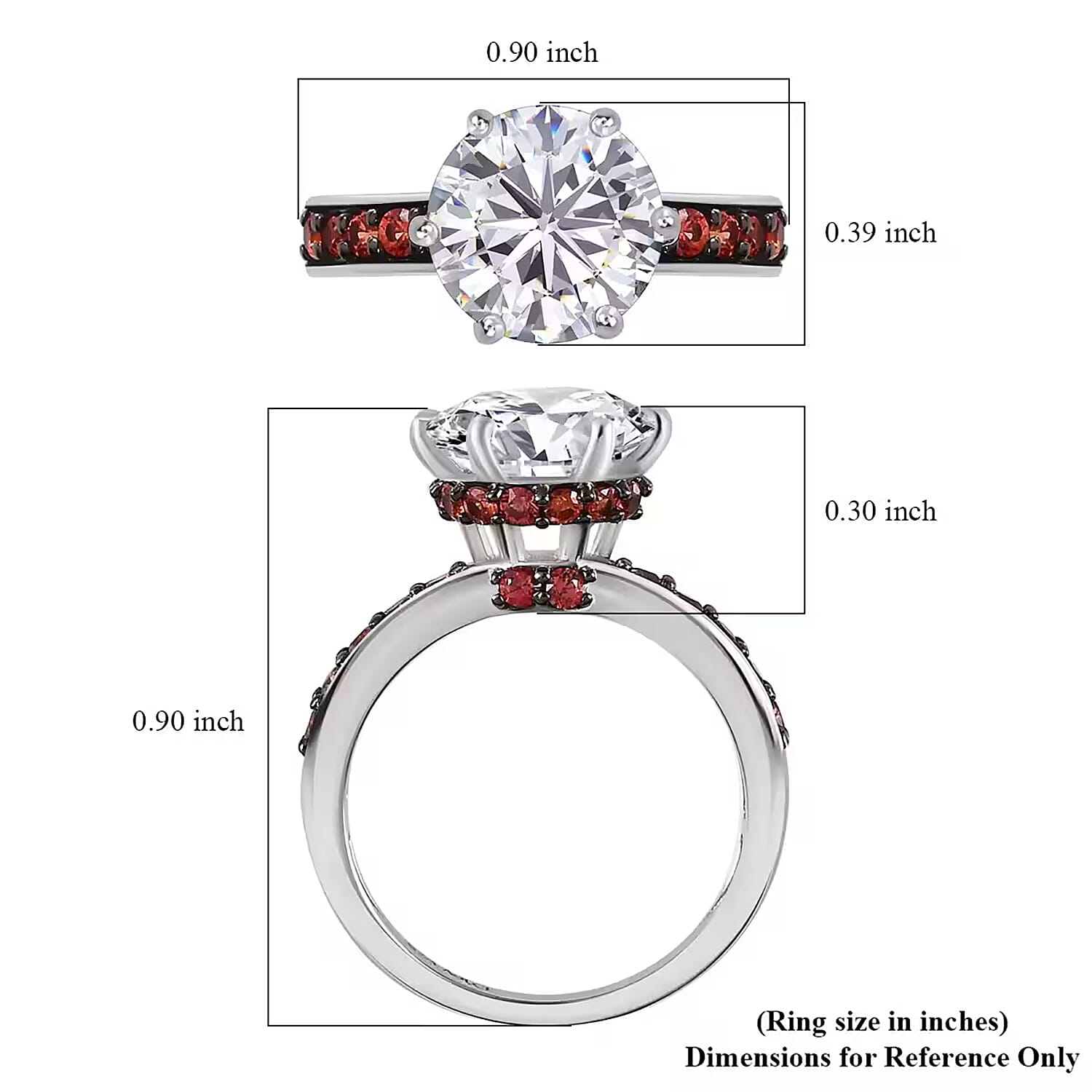 Buy Heart & Arrow Cut Moissanite and Red Sapphire 4.50 ctw Accent