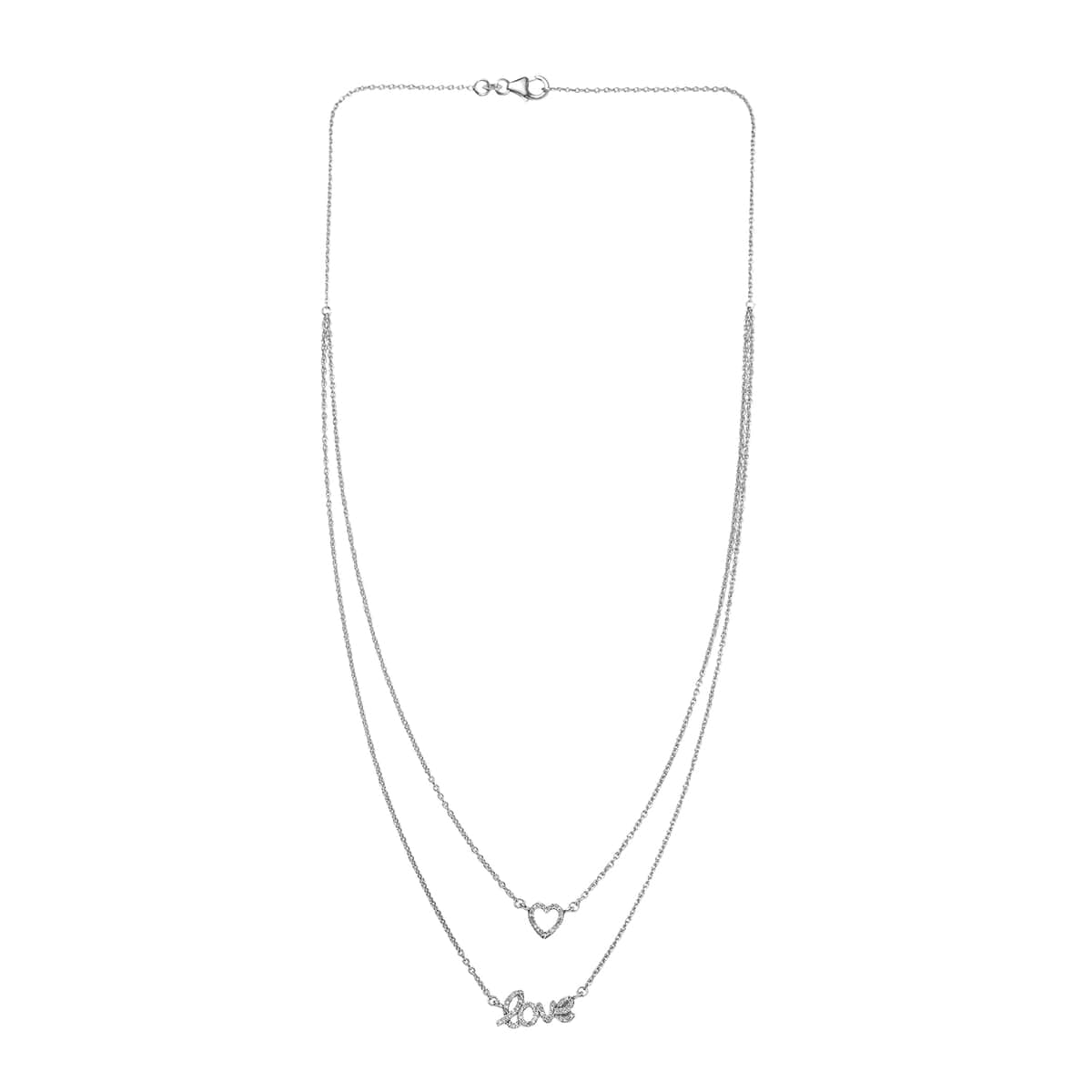 Diamond Necklace (20 Inches) in Rhodium Over Sterling Silver 0.25 ctw image number 0