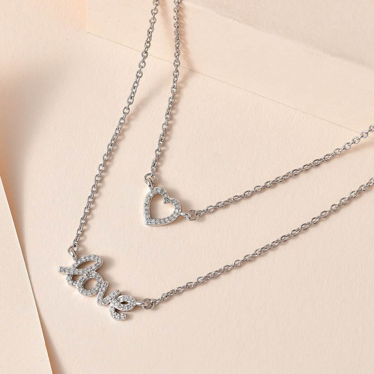 Diamond Necklace (20 Inches) in Rhodium Over Sterling Silver 0.25 ctw image number 1