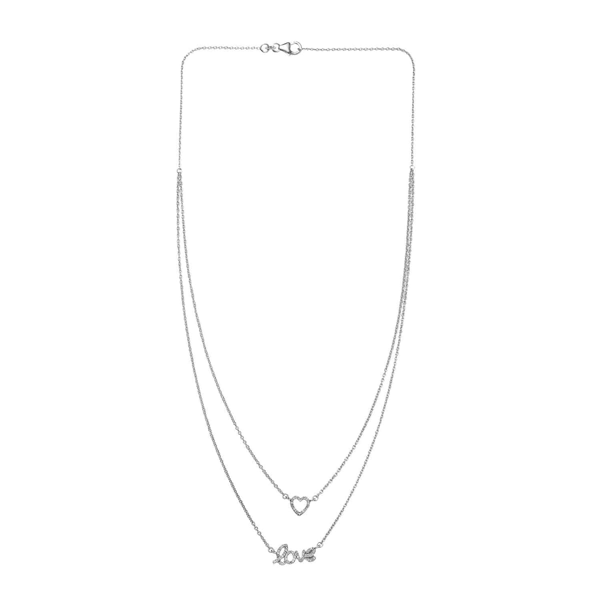 Diamond Necklace (20 Inches) in Rhodium Over Sterling Silver 0.25 ctw image number 3