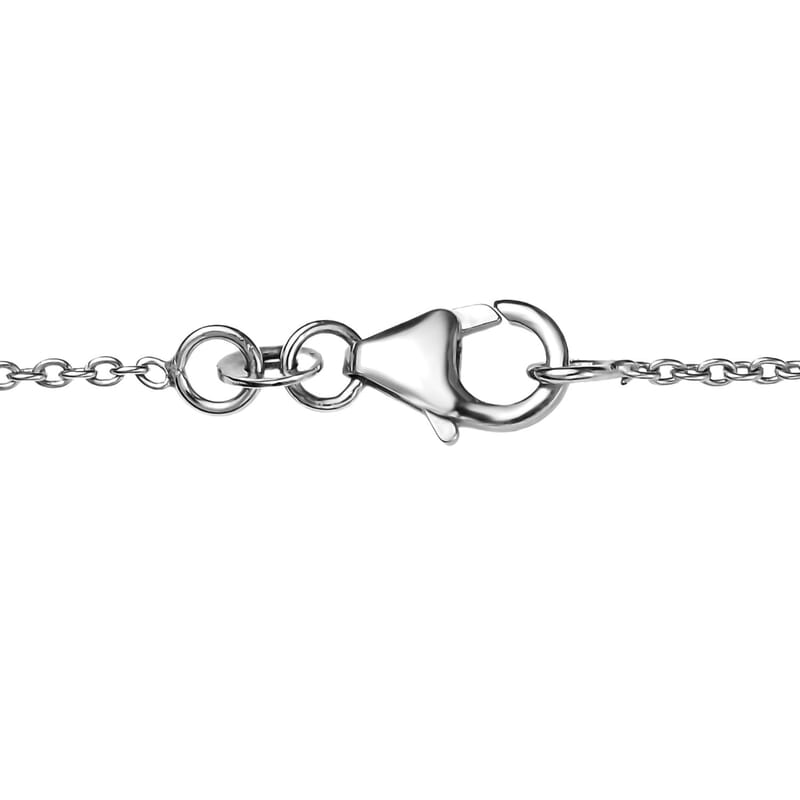 Diamond Heart and Love Necklace 20 Inches in Rhodium Over Sterling Silver 0.25 ctw