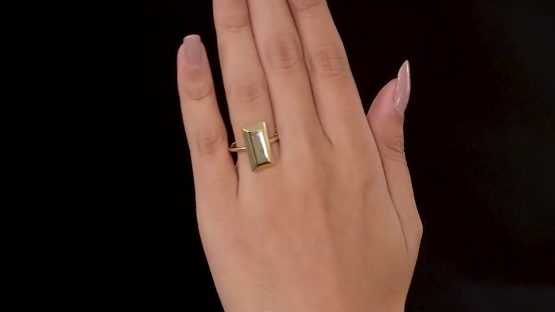 Doorbuster Iliana 18K Yellow Gold Bar Ring 2.50 Grams