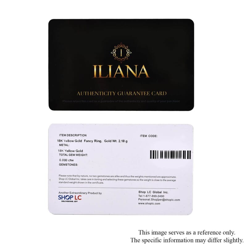 Iliana 18K Yellow Gold Bar Ring (Size 10.0) 2.50 Grams