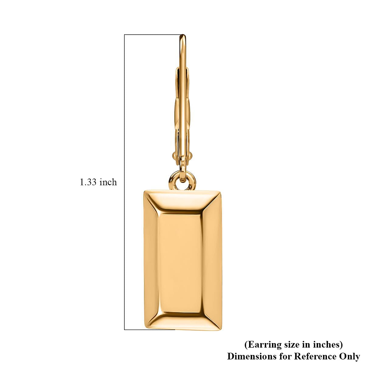 18K Yellow Gold Lever Back Bar Earrings 2.15 Grams image number 4