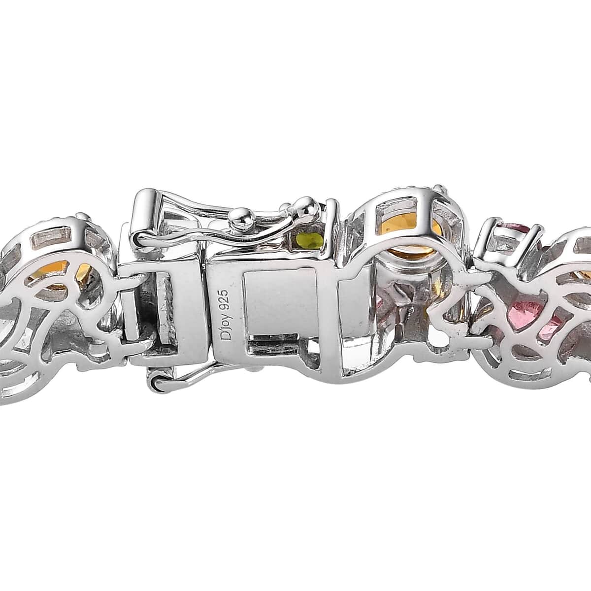 Multi-Tourmaline 2 Row Bracelet in Platinum Over Sterling Silver (7.25 In) 14.70 ctw image number 3