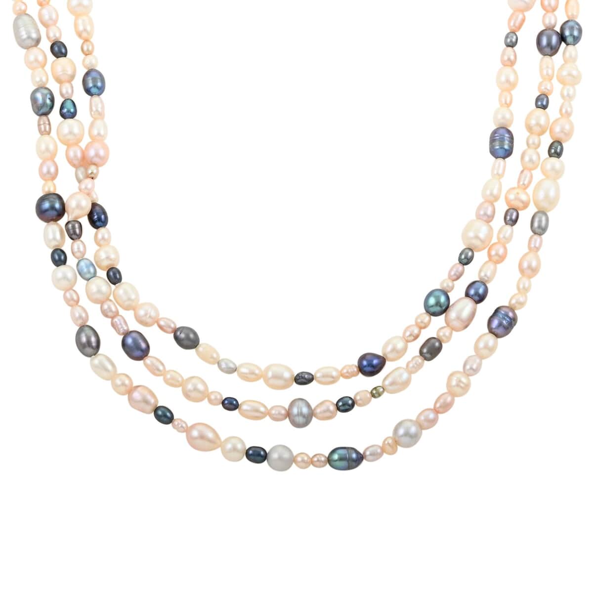 Buy Multi Color Freshwater Pearl Endless Necklace 80 Inches At Shoplc 4263