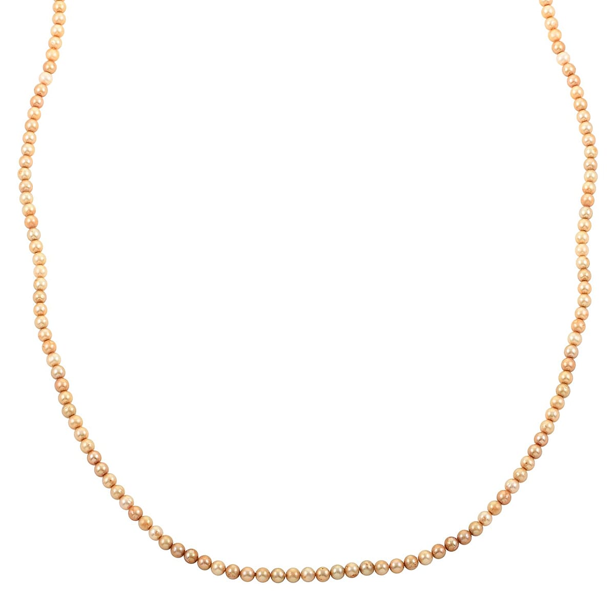 Light Golden Color Freshwater Pearl 6mm Necklace 38 Inches image number 2