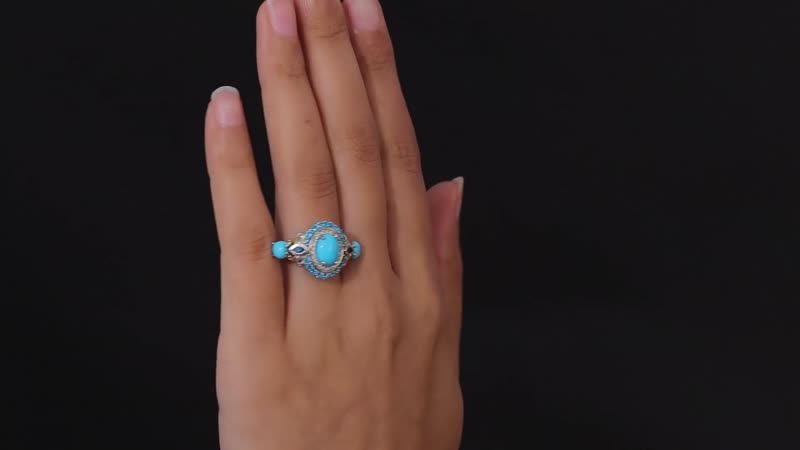 Sleeping Beauty Turquoise and Multi Gemstone Ring in Vermeil YG & Platinum Over Sterling Silver (Size 10.0) 3.40 ctw