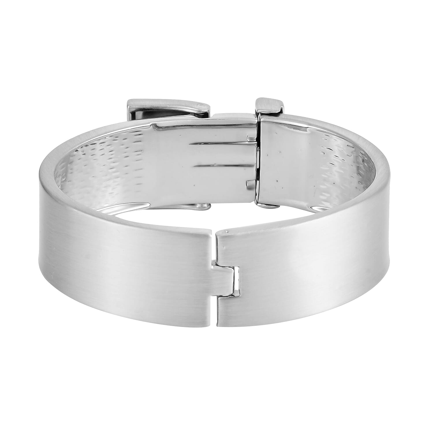 Austrian Crystal Buckle Bracelet in Silvertone (6.75 in)