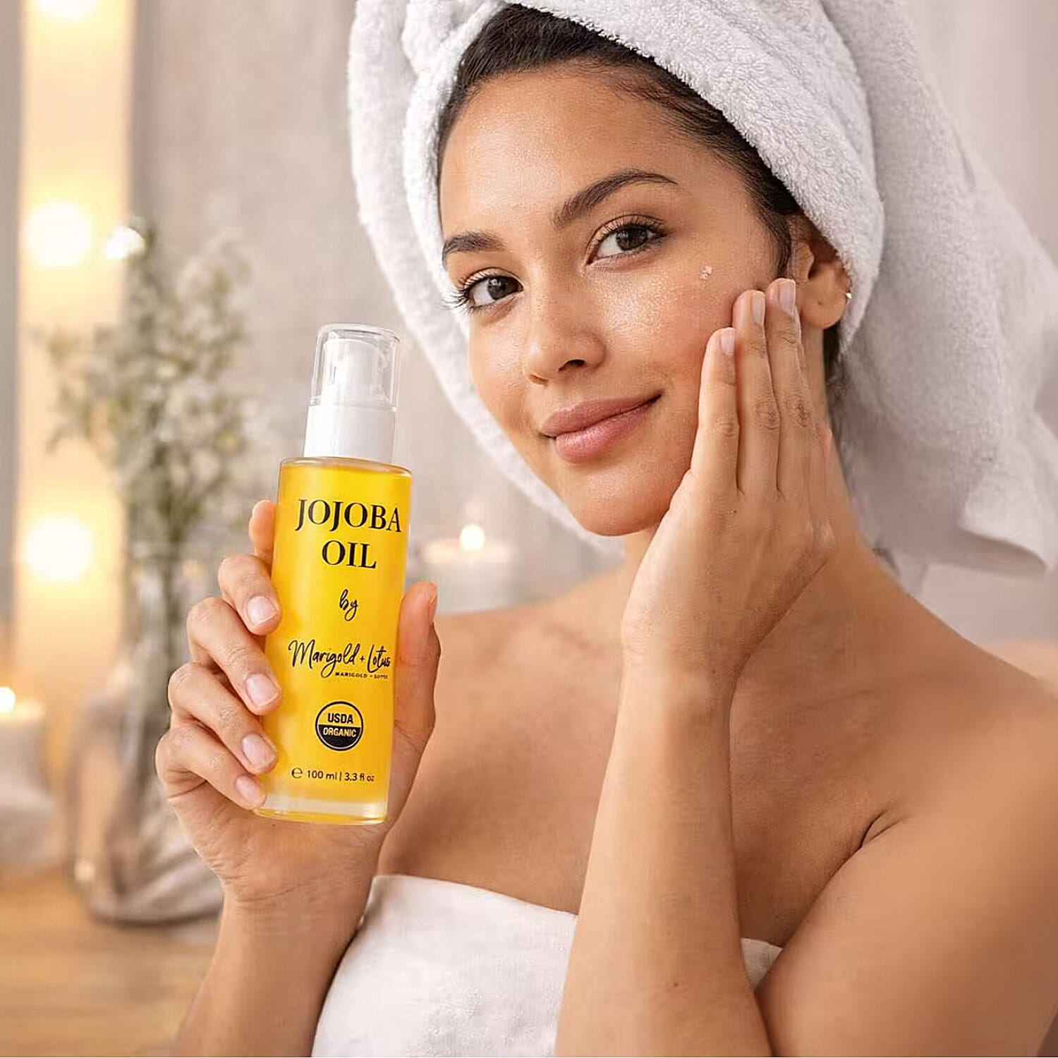 Buy Marigold and Lotus - Cold Pressed 100% Natural Jojoba Oil