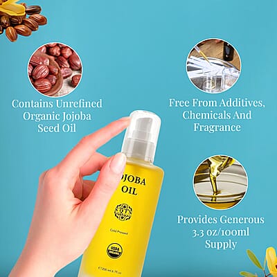 Marigold and Lotus - Cold Pressed 100% Natural Jojoba Oil - 3.3 oz