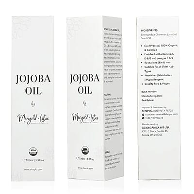 Marigold and Lotus - Cold Pressed 100% Natural Jojoba Oil - 3.3 oz