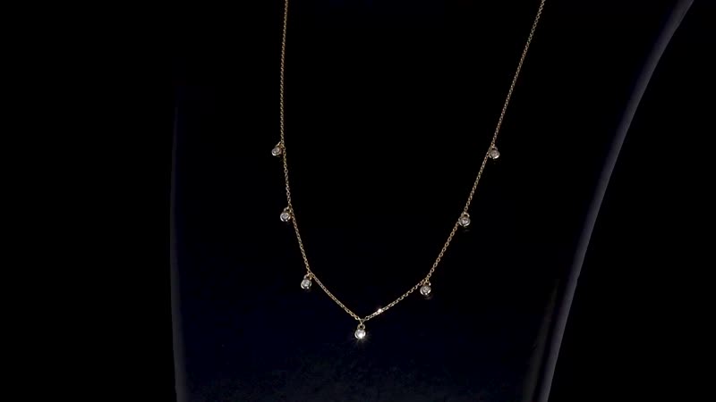 Luxoro 10K Yellow Gold G-H I2 Diamond Station Necklace 18 Inches 0.35 ctw