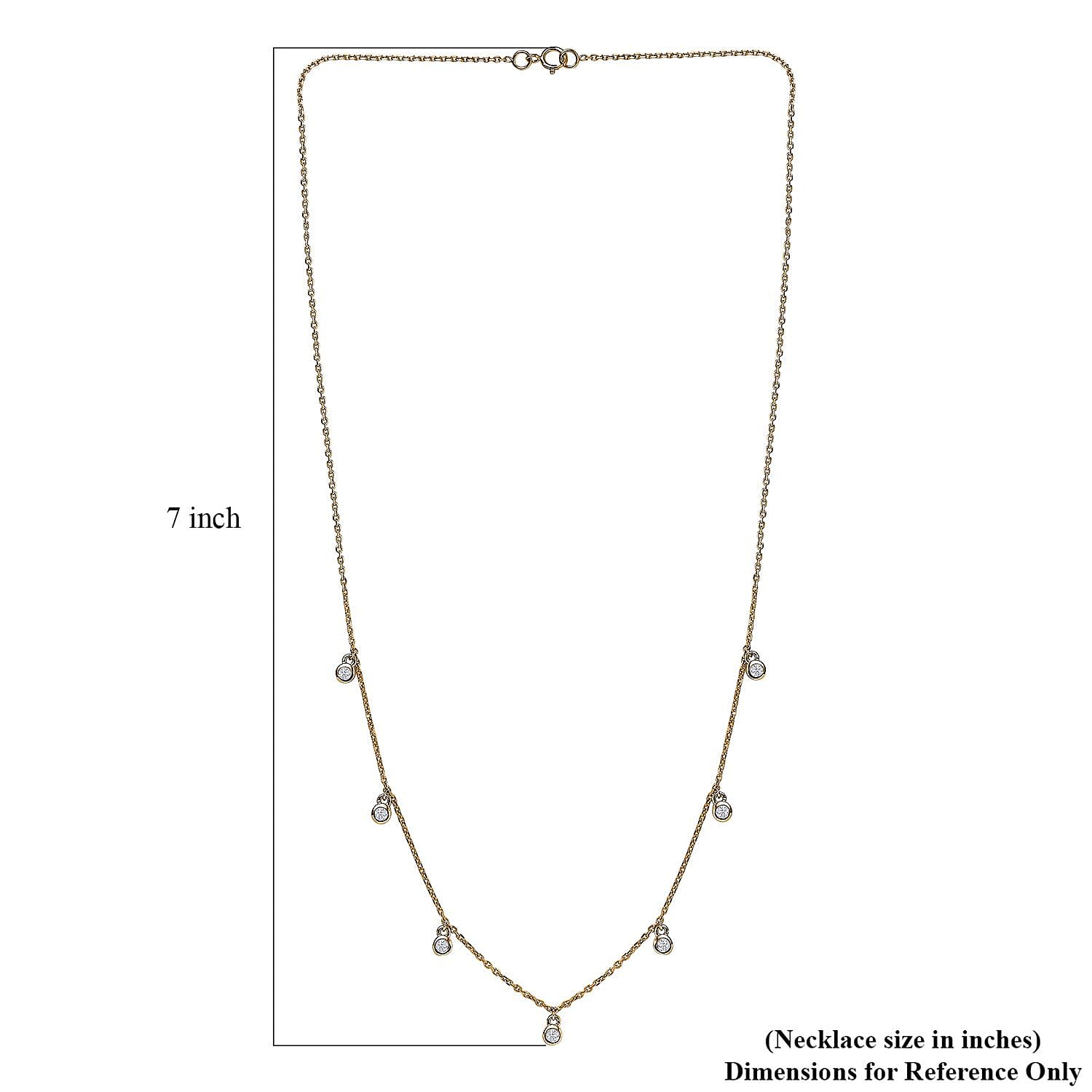 Luxoro 10K Yellow Gold G-H I2 Diamond Station Necklace 18 Inches 0.35 ctw