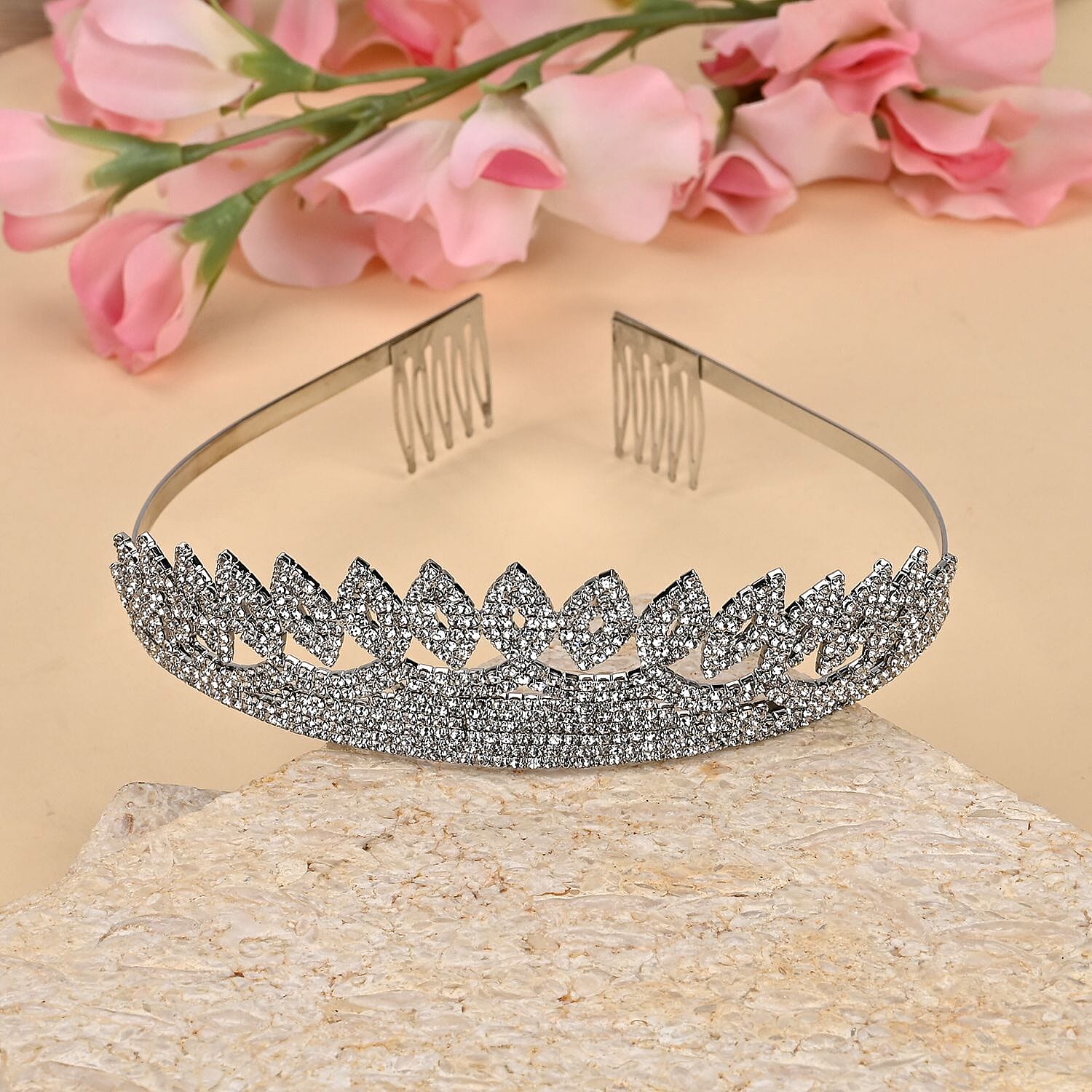 Austrian Crystal Tiara in Silvertone