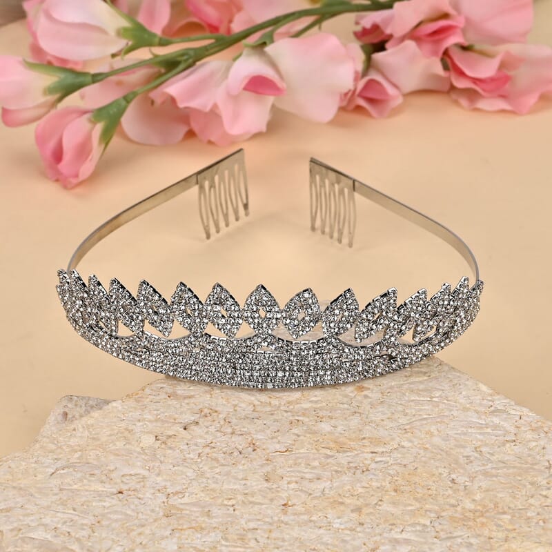 Austrian Crystal Tiara in Silvertone