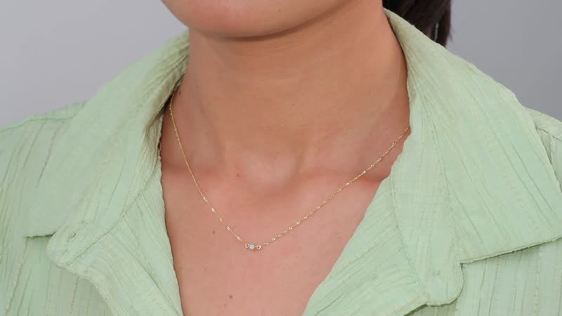 Luxoro 10K Yellow Gold Diamond (G-H, I2) Accent Necklace (18 Inches) 0.05 ctw
