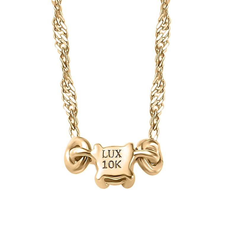 SGL Certified Luxoro 10K Yellow Gold Diamond G-H I2 Accent Necklace 18 Inches