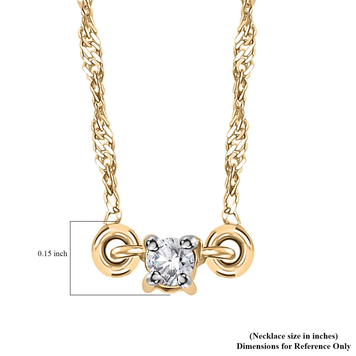 Luxoro 10K Yellow Gold Diamond (G-H, I2) Accent Necklace (18 Inches) 0.05 ctw image number 5