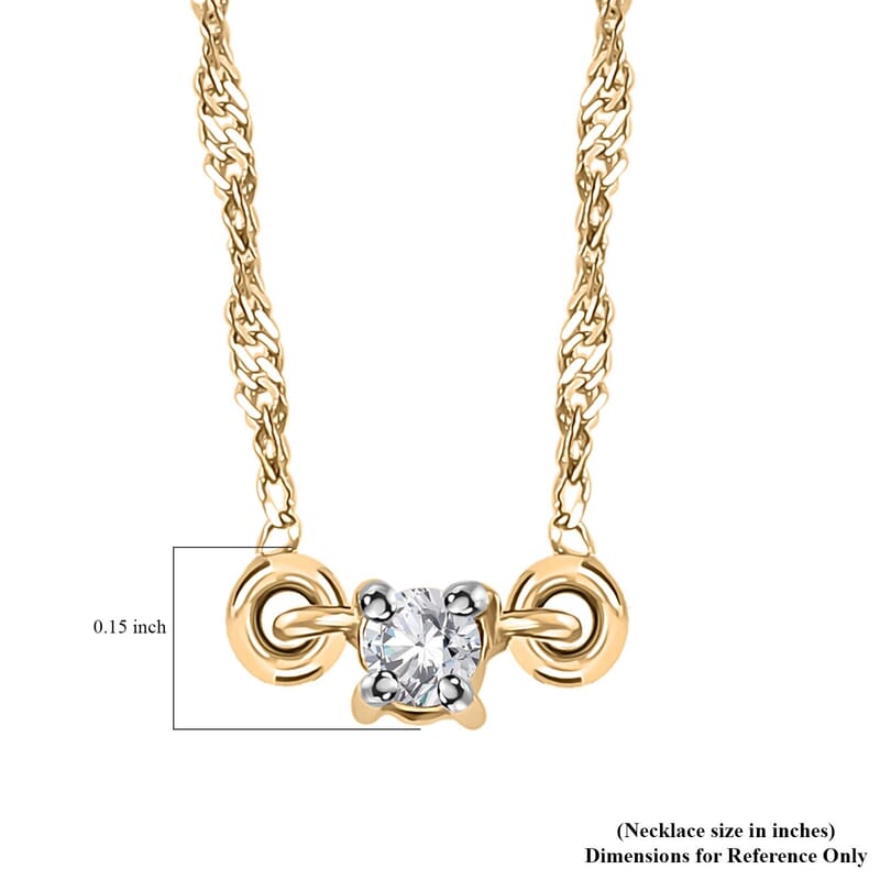 SGL Certified Luxoro 10K Yellow Gold Diamond G-H I2 Accent Necklace 18 Inches