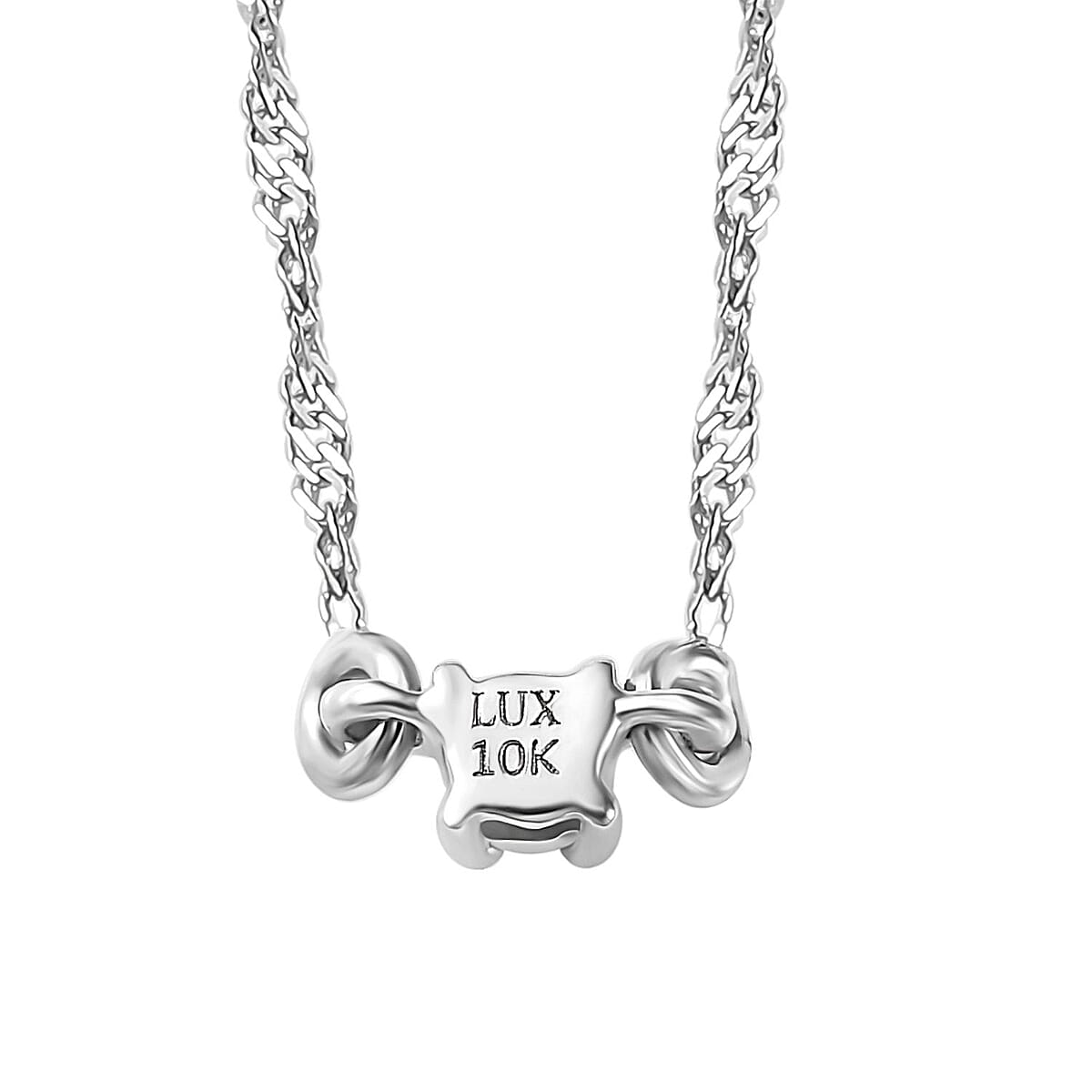 SGL Certified Luxoro 10K White Gold Diamond G-H I2 Accent Necklace 18 Inches 0.05 ctw image number 4