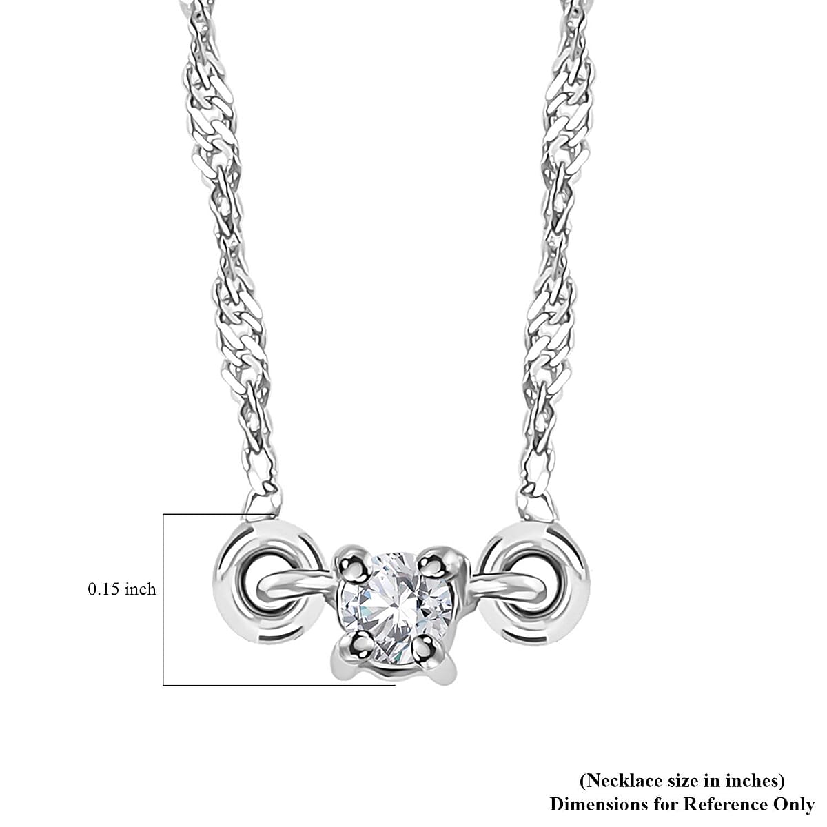 SGL Certified Luxoro 10K White Gold Diamond G-H I2 Accent Necklace 18 Inches 0.05 ctw image number 6