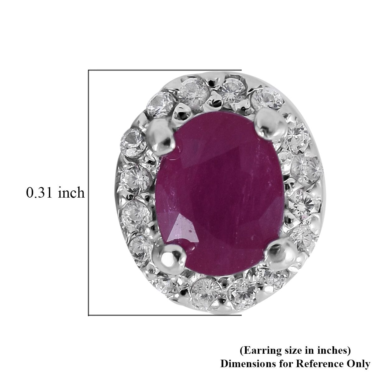 Garnet Oval Sterling Silver Stud Earrings - 3 Sizes Available