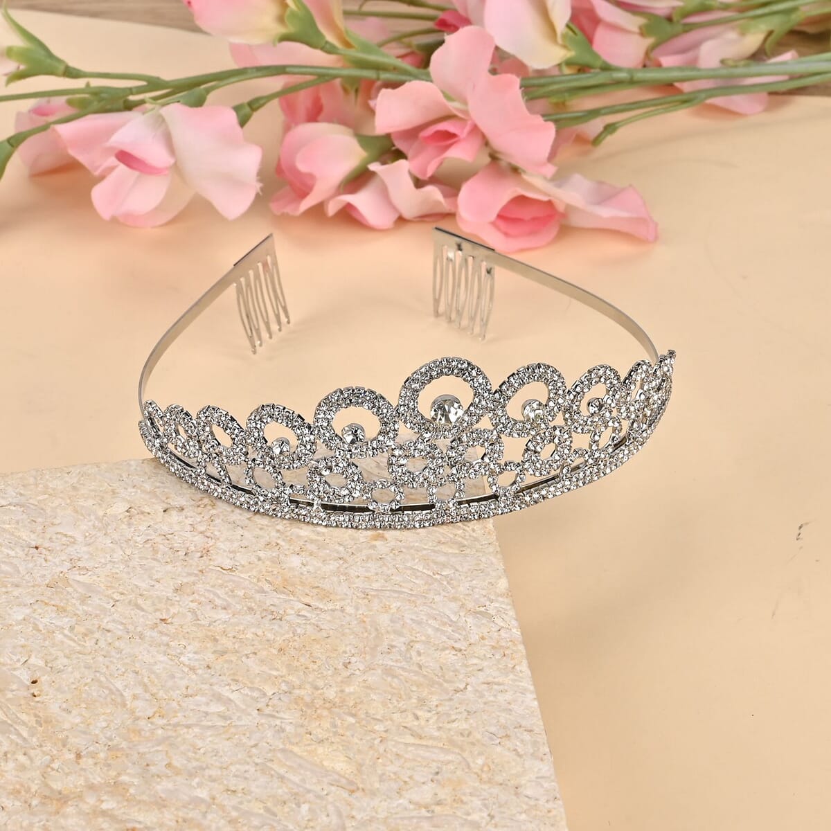 Austrian Crystal Tiara in Silvertone image number 1
