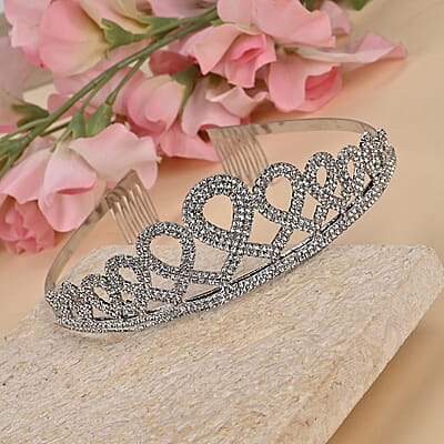 Austrian Crystal Tiara in Silvertone