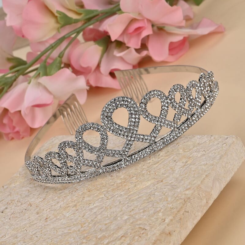 Austrian Crystal Tiara in Silvertone