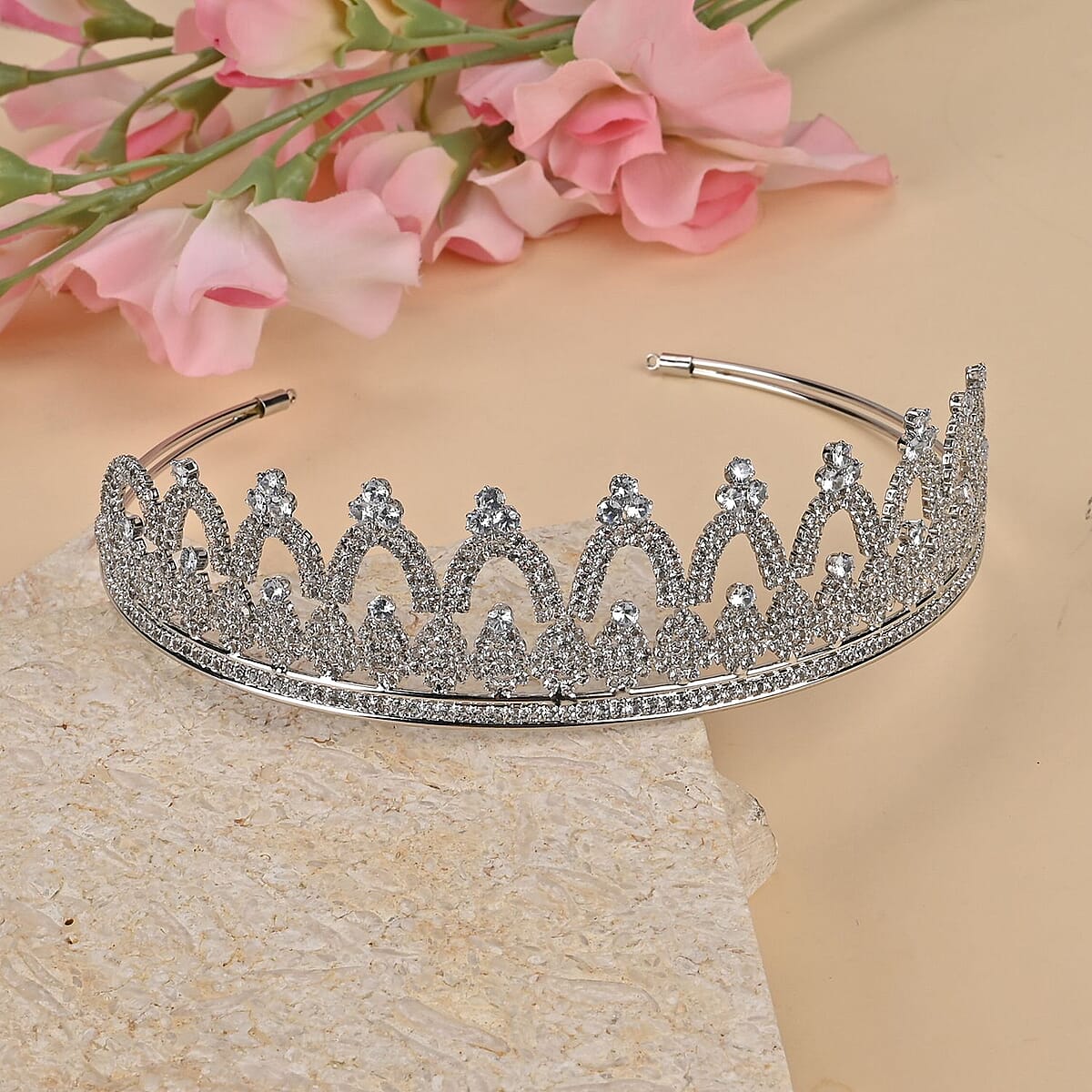 Austrian Crystal Tiara in Silvertone image number 1