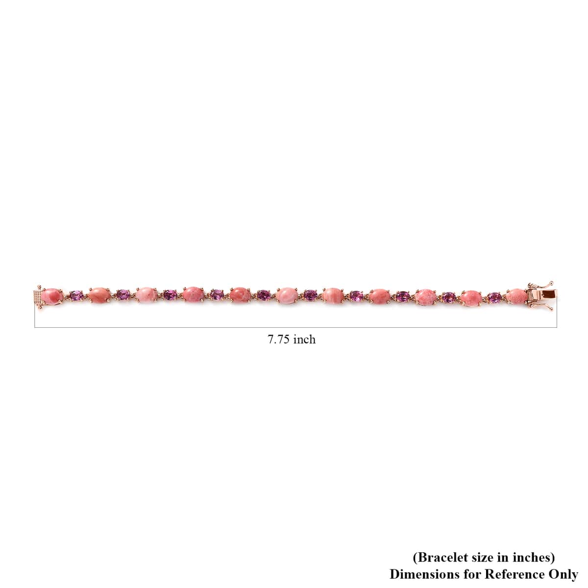 Premium Oregon Sunrise Peach Opal and Lotus Garnet Bracelet in Vermeil Rose Gold Over Sterling Silver (7.25 In) 17.30 ctw image number 4